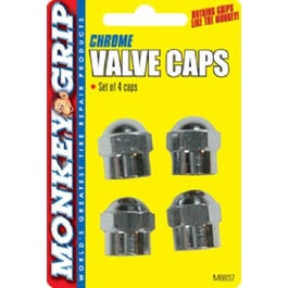 Hex Valved Caps, Chrome, 4-Pk. Discount