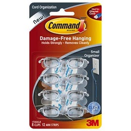 Cord Organizers With Adhesive Strips, Clear, Small, 8 Clips 12 Strips Online now