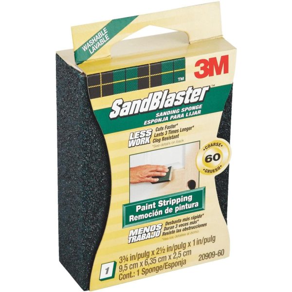 3M SandBlaster Paint Stripping 2-1 2 In. x 3-3 4 In. x 1 In. 60 Grit Coarse Sanding Sponge Sale