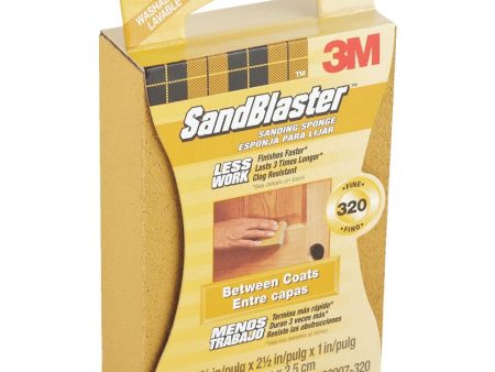 3M SandBlaster Between Coats 2-1 2 In. x 3-3 4 In. x 1 In. 320 Grit Fine Sanding Sponge Cheap