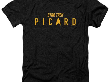 STAR TREK PICARD : PICARD LOGO ADULT HEATHER Black MD Online Sale