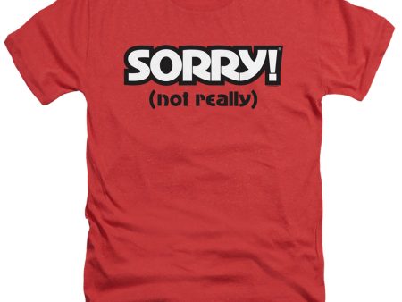 SORRY : NOT SORRY ADULT REGULAR FIT HEATHER SHORT SLEEVE Red 3X Supply