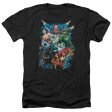 JUSTICE LEAGUE OF AMERICA : JUSTICE LEAGUE ASSEMBLE ADULT HEATHER BLACK SM on Sale