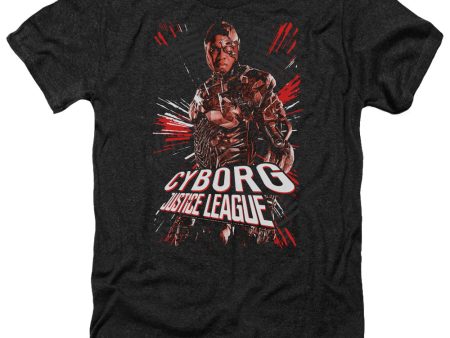 JUSTICE LEAGUE OF AMERICA : MOVIE : CYBORG ADULT HEATHER Black XL Online Sale