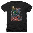 JUSTICE LEAGUE OF AMERICA : LETTERED LEAGUE ADULT HEATHER BLACK XL on Sale