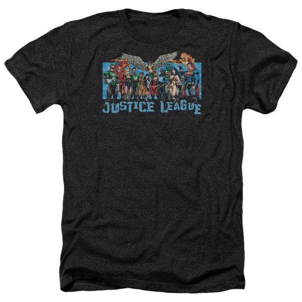 JUSTICE LEAGUE OF AMERICA : LEAGUE LINEUP ADULT HEATHER BLACK LG Online Hot Sale