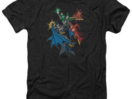 JUSTICE LEAGUE OF AMERICA : ACTION STARS ADULT HEATHER BLACK XL Hot on Sale