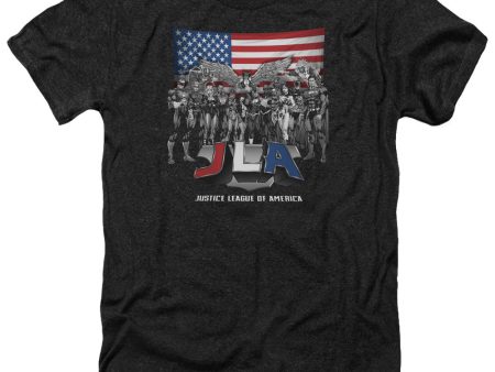 JUSTICE LEAGUE OF AMERICA : ALL AMERICAN LEAGUE ADULT HEATHER BLACK SM For Discount