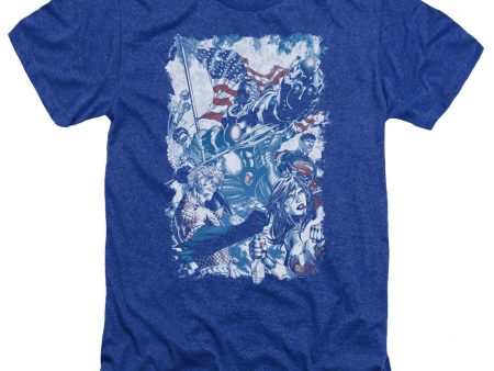 JUSTICE LEAGUE OF AMERICA : AMERICAN JUSTICE ADULT HEATHER ROYAL BLUE MD Cheap