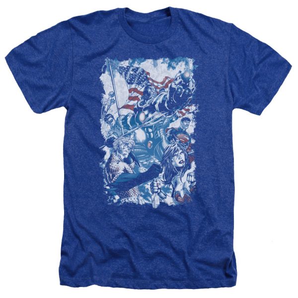 JUSTICE LEAGUE OF AMERICA : AMERICAN JUSTICE ADULT HEATHER ROYAL BLUE MD Cheap