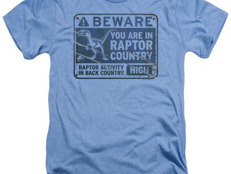 JURASSIC WORLD : RAPTOR SIGN ADULT REGULAR FIT HEATHER SHORT SLEEVE Light Blue 3X Online Hot Sale