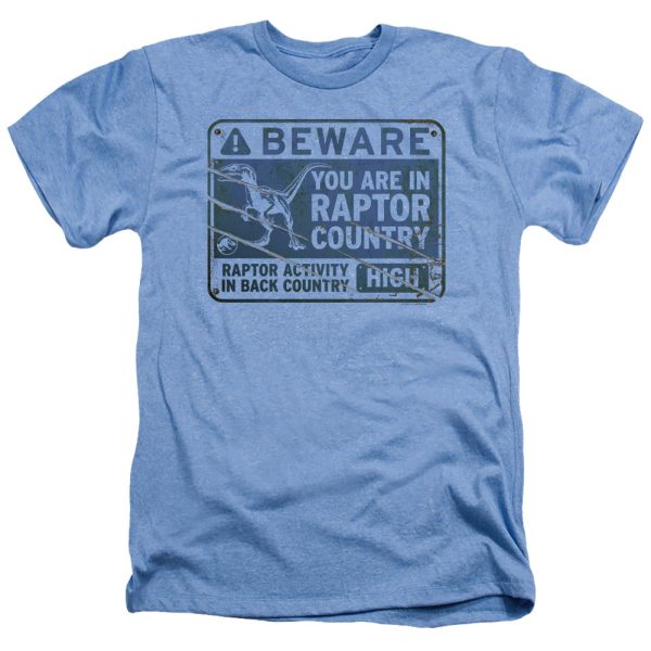 JURASSIC WORLD : RAPTOR SIGN ADULT REGULAR FIT HEATHER SHORT SLEEVE Light Blue 3X Online Hot Sale