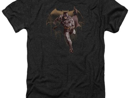 JUSTICE LEAGUE OF AMERICA : MOVIE : CAPED CRUSADER ADULT HEATHER Black SM Hot on Sale