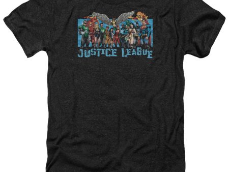 JUSTICE LEAGUE OF AMERICA : LEAGUE LINEUP ADULT HEATHER BLACK SM Discount