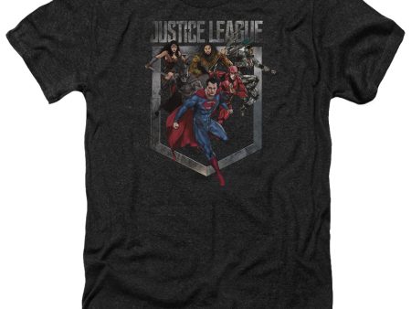 JUSTICE LEAGUE OF AMERICA : MOVIE : CHARGE ADULT HEATHER Black XL For Cheap