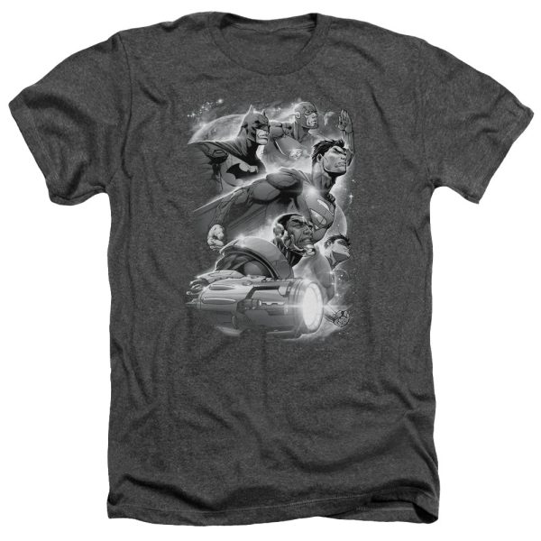 JUSTICE LEAGUE OF AMERICA : ATMOSPHERIC ADULT HEATHER CHARCOAL SM Sale