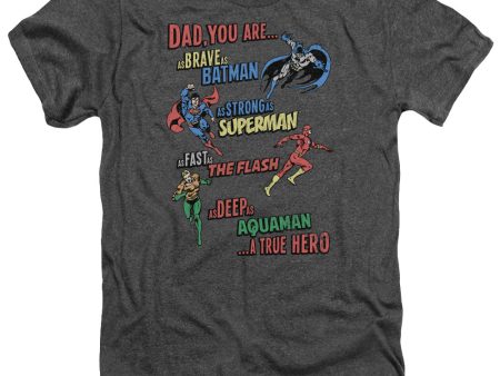 JUSTICE LEAGUE OF AMERICA : DAD HERO ADULT HEATHER Charcoal 3X Hot on Sale