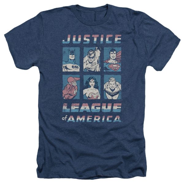 JUSTICE LEAGUE OF AMERICA : AMERICAN LEAGUE ADULT HEATHER Navy LG Supply