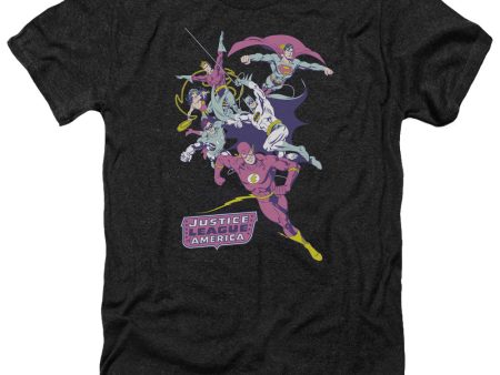 JUSTICE LEAGUE OF AMERICA : COLORFUL LEAGUE ADULT HEATHER BLACK XL For Discount