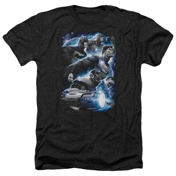 JUSTICE LEAGUE OF AMERICA : ATMOSPHERIC ADULT HEATHER BLACK 3X Online now