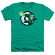 JUSTICE LEAGUE OF AMERICA : BLASTING LOGO ADULT HEATHER Kelly Green SM on Sale