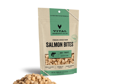 Vital Essentials Freeze Dried Raw Salmon Bites Dog Treats on Sale