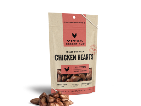 Vital Essentials Freeze Dried Raw Chicken Hearts Dog Treats on Sale