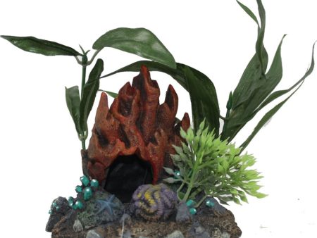 EXOTIC ENVIRONMENTS FIRE CORAL CAVE W PLANTS For Sale