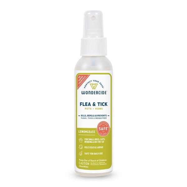 Wondercide Lemongrass Flea & Tick Spray for Pets + Home with Natural Essential Oils Supply