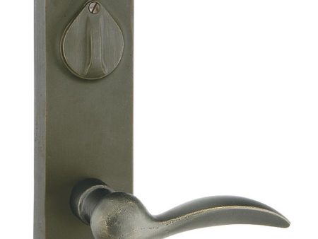 Emtek 7361BU Passage Double Keyed , Sideplate Locksets Rectangular 3-5 8  Center to Center Keyed , Butte Knob Fashion